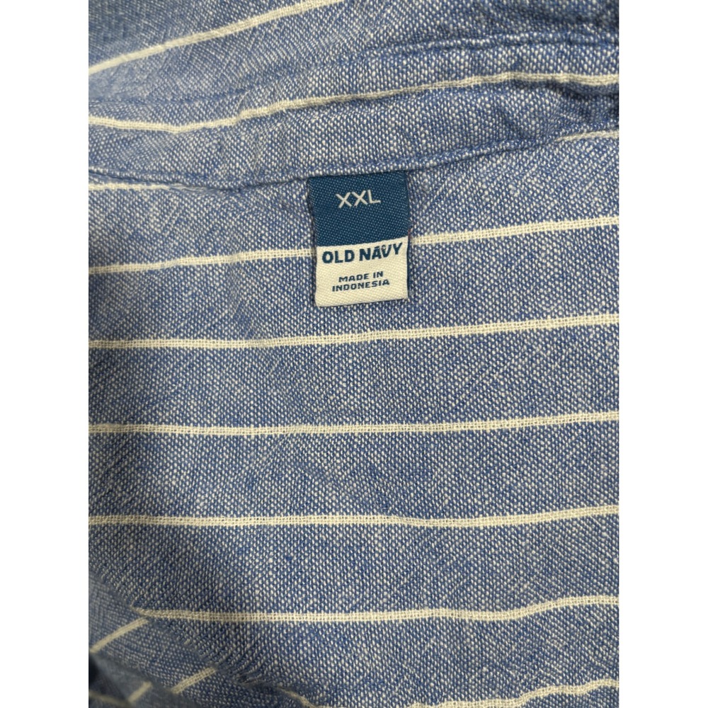 Old Navy Striped Linen Blend Short Sleeve Button Front Shirt Dress XXL - Picture 5 of 5